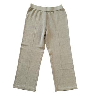 St. John Sport M Olive Wool Blend Knit Pants Flare Leg Santana Knit Designer